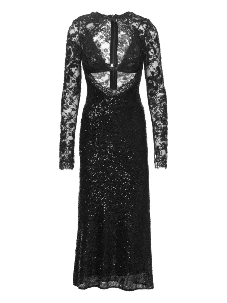 Rochie midi Nissa cu paiete din dantelă până la genunchi negru