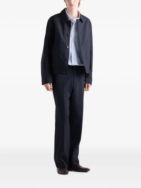 Pantaloni Prada de lână albastru