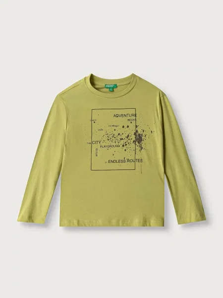United Colors of Benetton tričko s dlhým rukávom detské zelená