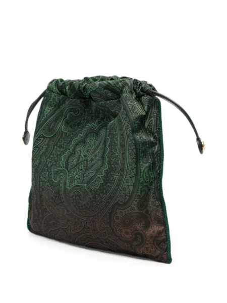 Rucsac Etro cu imagine cu model paisley cu cordon verde