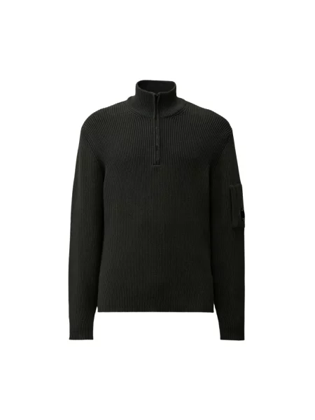 Sweter C.p. Company z wysokim kołnierzem żakardowy czarny