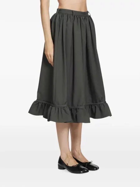 Fustă midi Mm6 Maison Margiela cu volane gri