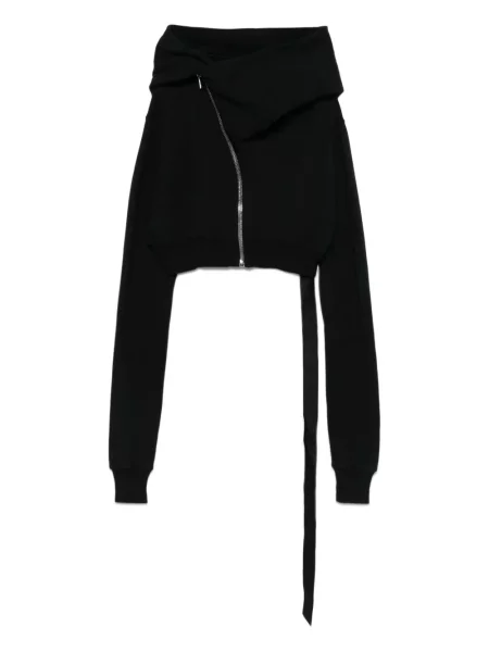Aszimmetrikus drapírozott kapucnis melegítő felső Rick Owens Drkshdw fekete