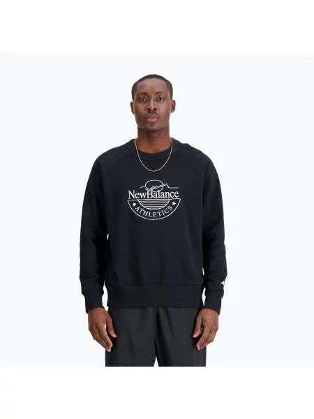 Mikina New Balance Athletics Graphic Crew black černá
