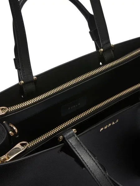Geantă shopper Furla cu autograf negru