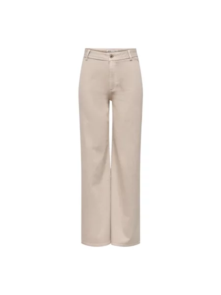 Spodnie Jacqueline De Yong ze stretchu beżowe