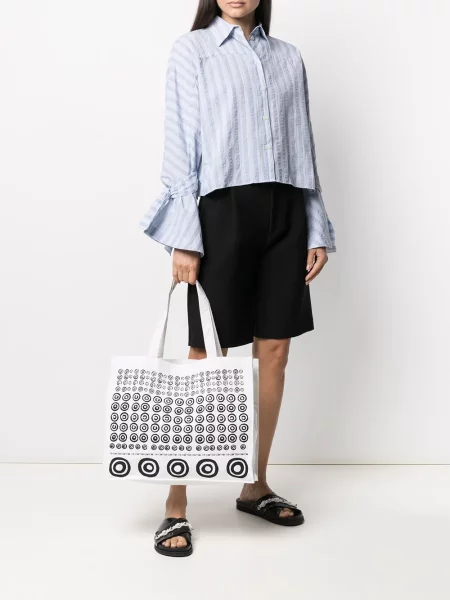 Шопинг чанта 10 Corso Como с принт с абстрактен десен бяло