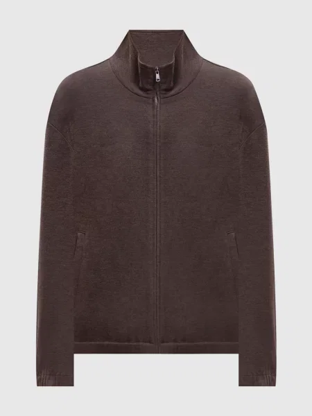 Спортивна куртка з шовком Max Mara коричнева