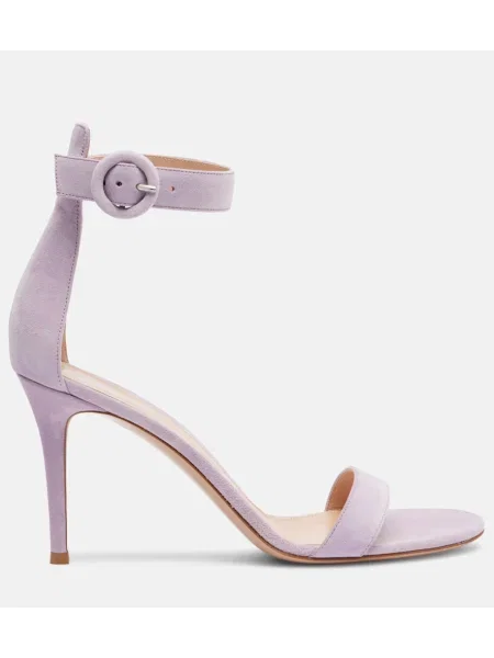 Sandale Gianvito Rossi din piele de căprioară violet
