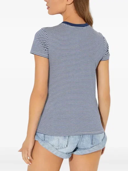 Поло тениска Polo Ralph Lauren бродирана на райета синьо