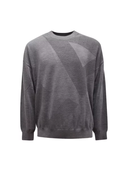 Sweter Armani wełniany szary