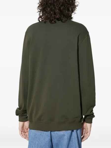 Hanorac crewneck Fjallraven cu decolteu rotund cu autograf verde