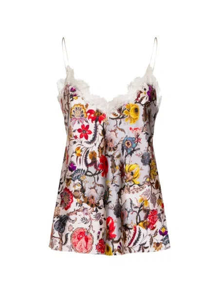 Bluza Roberto Cavalli s cvjetnim printom s čipkom