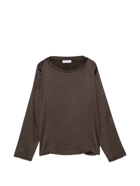 Lung tricou Daniele Fiesoli din satin maro