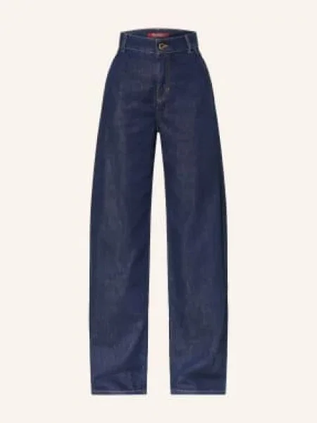 Max Mara Studio Barrel Džíny Conico navy námořnictvo