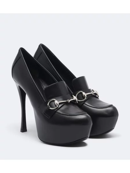 Pantofi cu toc Gucci din piele cu platformă negru