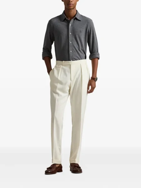 Dlouhá pruhovaná s límcem kšiltovka Polo Ralph Lauren modrá