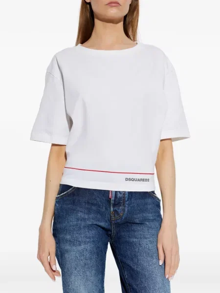 Scurt tricou Dsquared2 cu imagine alb