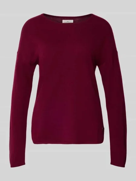 Sweter z dzianiny z czystego kaszmiru z okrągłym dekoltem Fynch-hatton bordowy