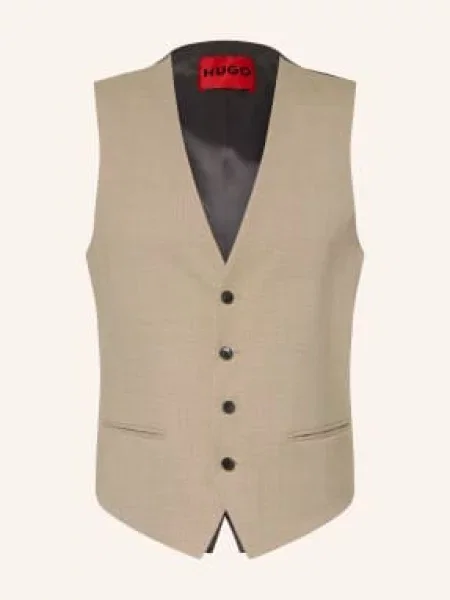 Hugo Kamizelka Do Garnituru Vin Extra Slim Fit beige beżowa