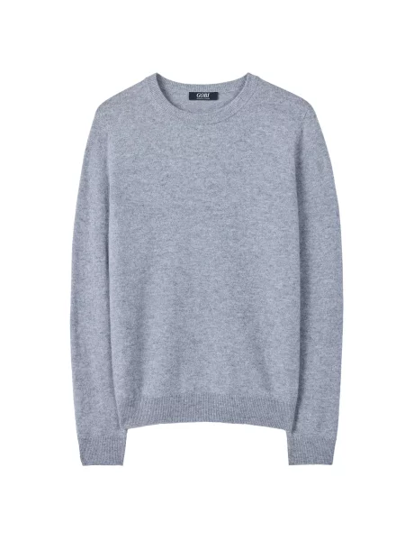 GOBI Cashmere Pulover Women's Essential Cashmere Crewneck Sweater fumuriu gri