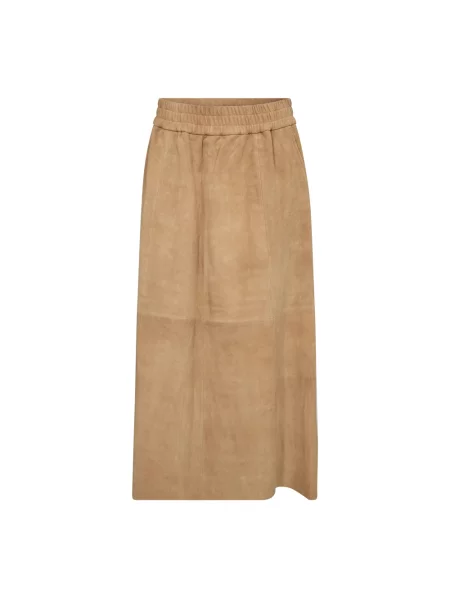 Spódnica skórzana Mos Mosh beżowa