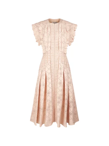 Rochie Alberta Ferretti cu broderie de costum roz