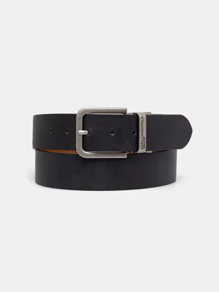 Karl Lagerfeld Jeans curea reversibilă pentru bărbați din piele negru