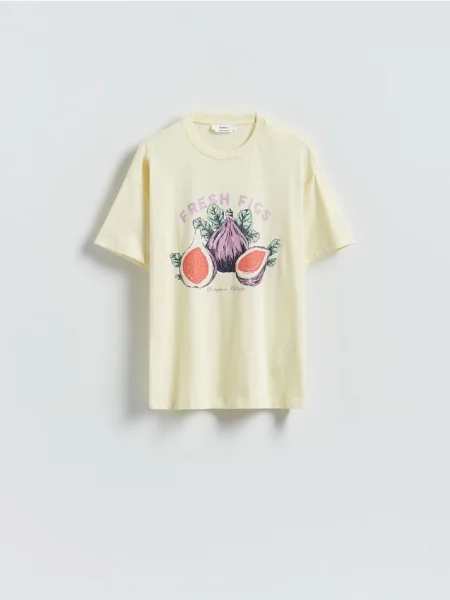 Reserved Tricou cu imprimeu galben-deschis galben