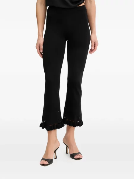 Pantaloni Twinset cu volane negru