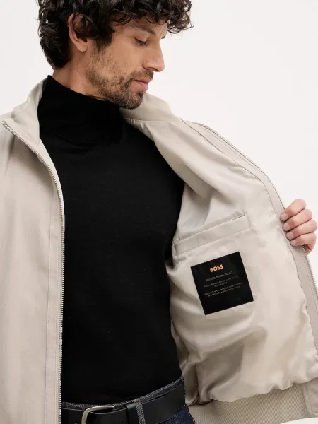 Замшевая демисезонная куртка Boss Orange серая