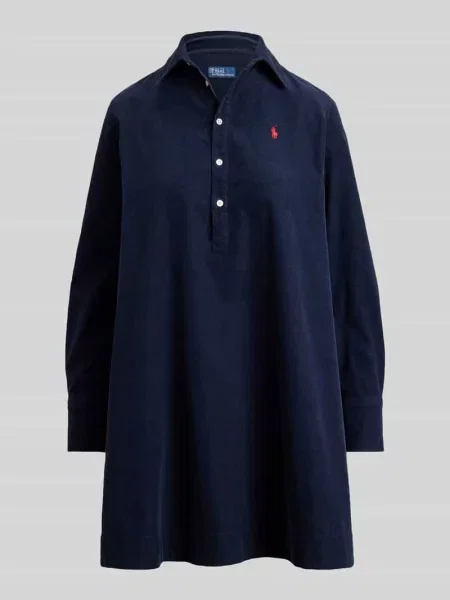 Sukienka casualowa o linii a z czystej bawełny Polo Ralph Lauren granatowa