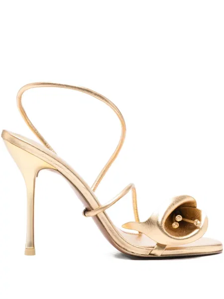 Sandale Cult Gaia cu model floral auriu