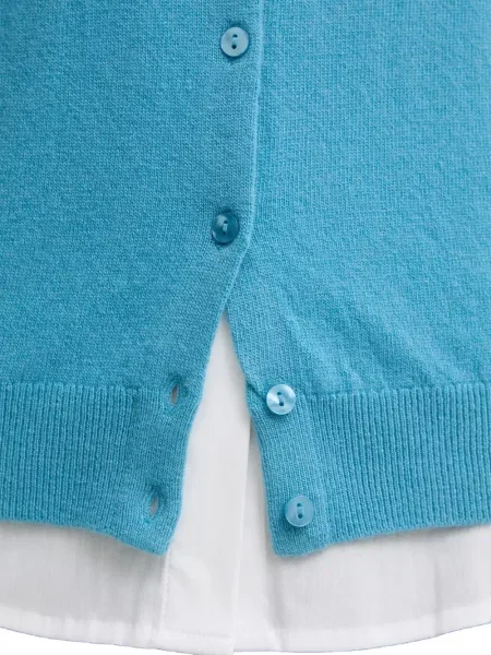 Lung cardigan Benetton albastru