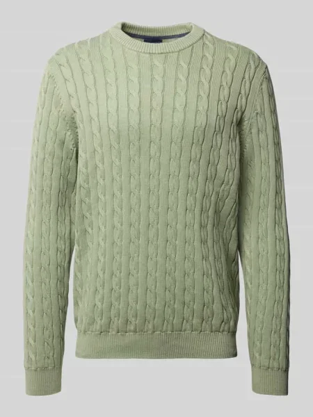 Sweter z dzianiny z prążkowanymi wykończeniami Christian Berg Men