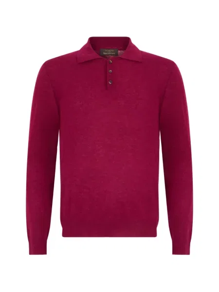 Tricou polo Slowear tricotate roșu