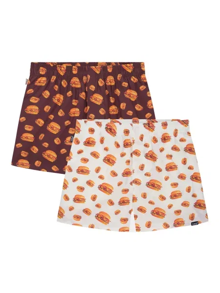 Pockies Boxerky rezavě hnědá / oranžová / bordó bílá