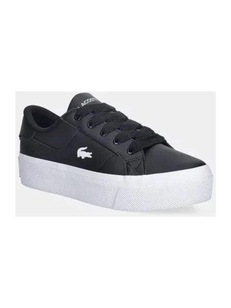 Sneakersy Lacoste Ziane skórzane na platformie czarne