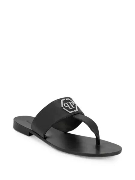 Sandale Philipp Plein din piele fără toc negru