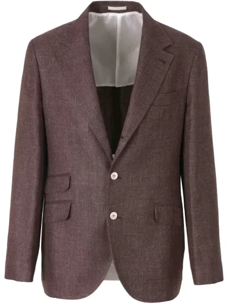 Jednořadé sako Brunello Cucinelli hnědé
