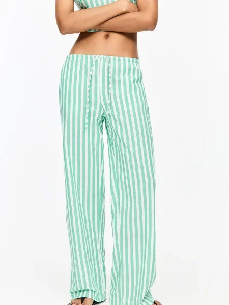 Pull&Bear Pantaloni verde alb