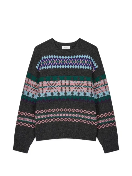 Pulover Tomboy cu decolteu rotund gri