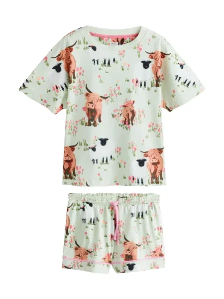 Next Pantaloni scurți maro deschis / verde pastel / roz pitaya negru