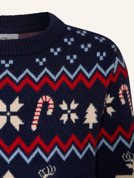 S.Oliver Red Sweter blau czerwony