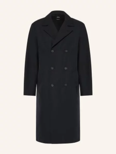 A.P.C. Płaszcz Croisé blau granatowy