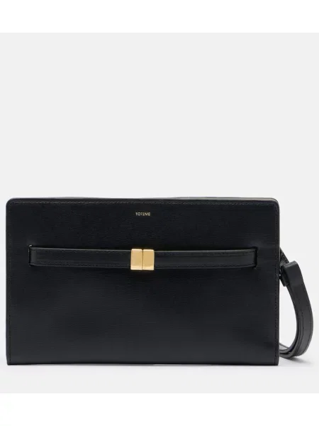 Geanta de piele Toteme din piele negru