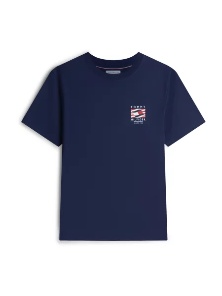 TOMMY HILFIGER Tričko námornícka modrá / červená biela
