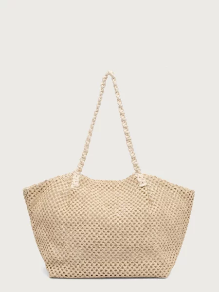 Women'secret torebka tote pleciona beżowa