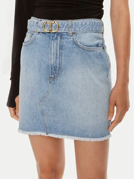 TWINSET Fustă de blugi Straight Fit albastru
