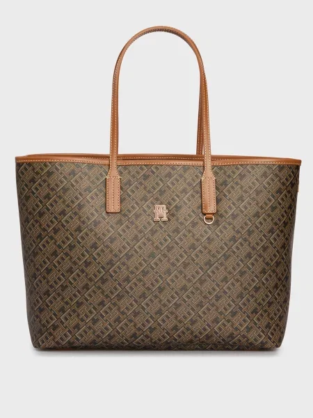 Шкіряна сумочка Tommy Hilfiger коричнева